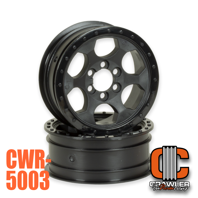 Crawler Innovations 2.2”; 1” WIDTH; BLACK; 6 BOLT WHEEL PAIR CWR-5003