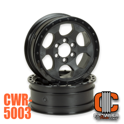 Crawler Innovations 2.2”; 1” WIDTH; BLACK; 6 BOLT WHEEL PAIR CWR-5003
