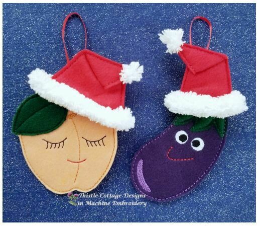Sexy Eggplant &amp; Peach Ornaments
