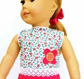 Flower Shirt with Lace Trim ITH for 18&quot; Dolls