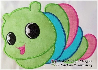 Cute Caterpillar Applique 5x7