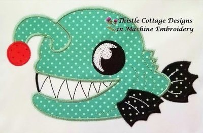 Angler Fish Applique 5x7