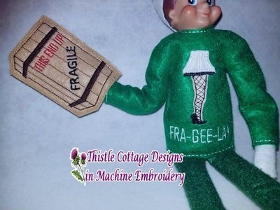 Leg Lamp FRA-GEE-LAY Elf Sweater &amp; Mitten Set