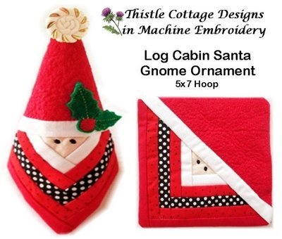 Log Cabin Santa Ornament &amp; Mug Rug