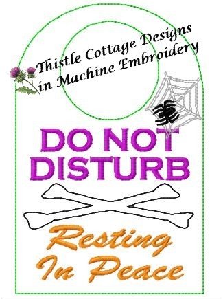 Resting In Peace Bathroom Door Hanger  5x7