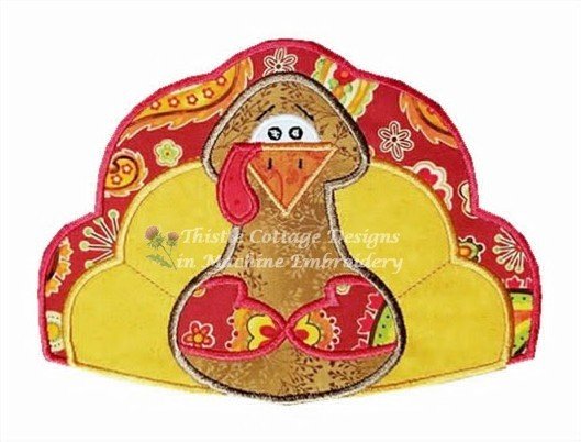 Primitive Turkey Applique 5x7