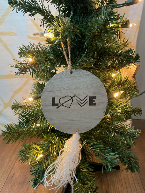 Down syndrome LOVE ornament