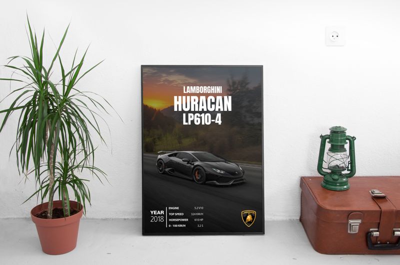 Lamborghini HURACAN LP610-4 Постер (2018)
