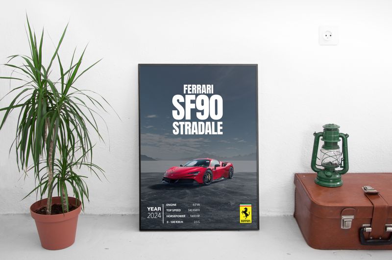 Ferrari SF90 Stradale Постер (2024)