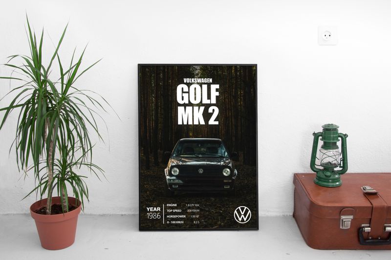 Volskwagen Golf MK2 Постер (1986)