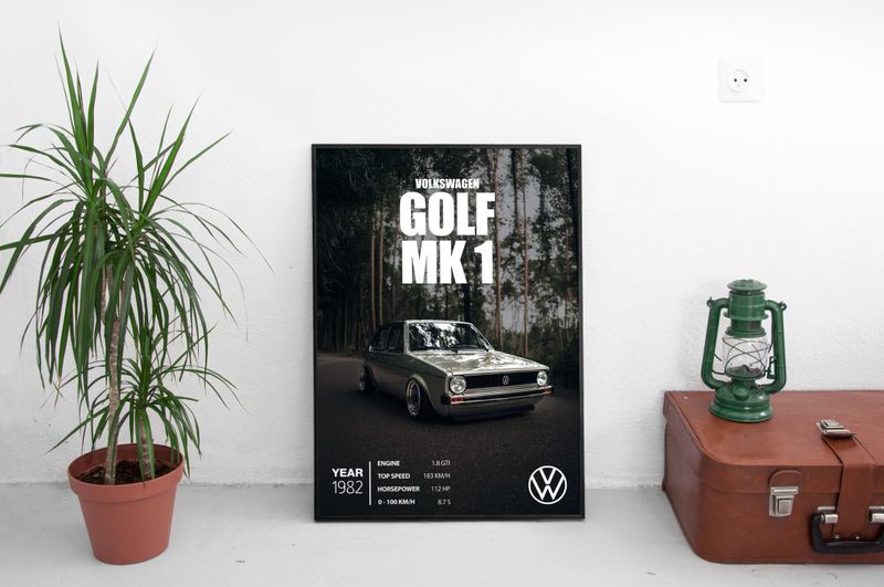 Volskwagen Golf MK1 Постер (1982)