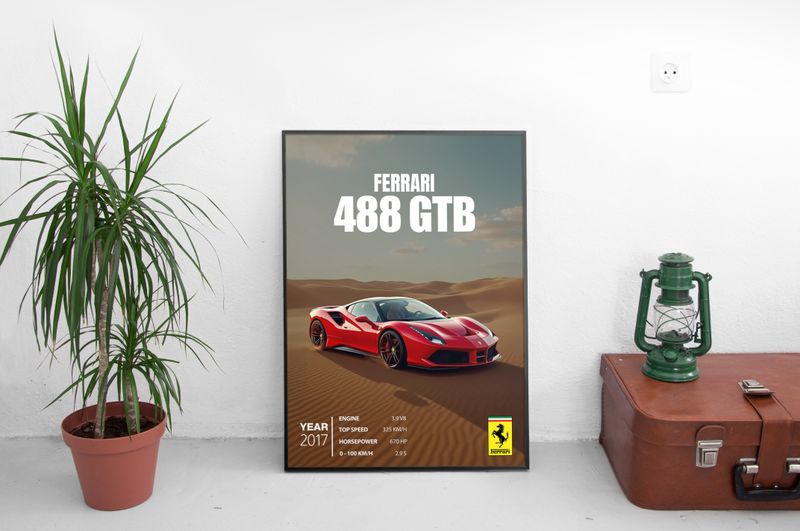 Ferrari 488 GTB Постер (2017)