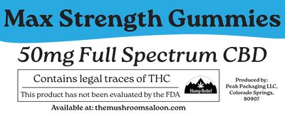 Max Strength Gummies-50mg each Full Spectrum-Vegan