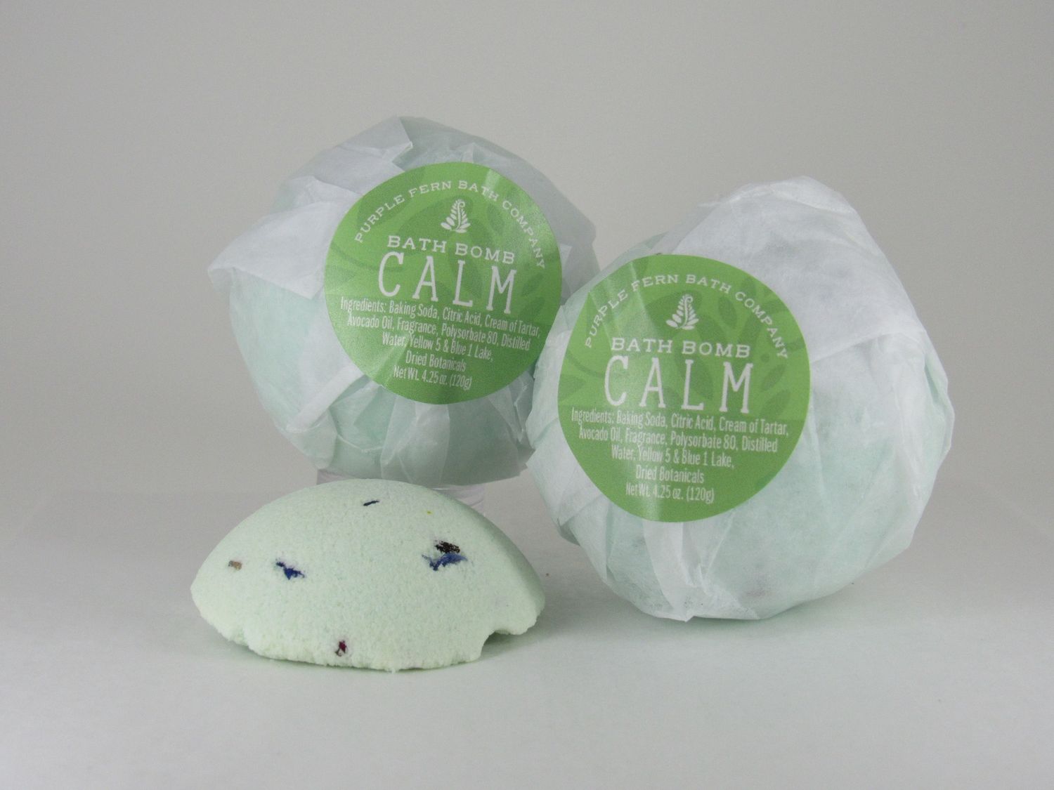 Purple Fern Bath Bomb, scent: Calm