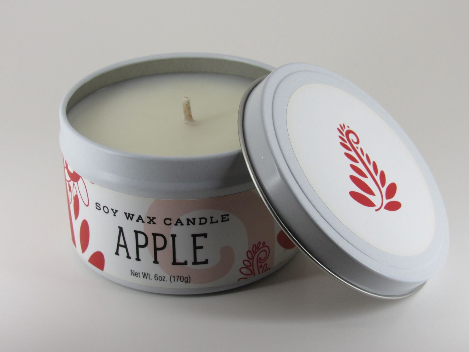 Purple Fern Candle Tin, scent: Apple