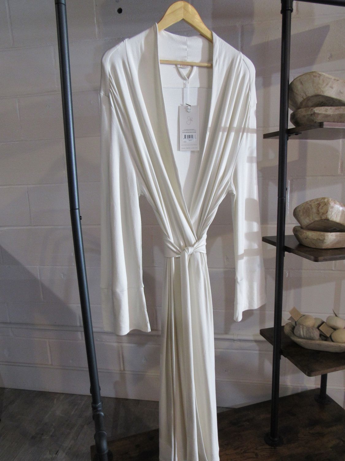 Bamboo/Cotton Robe, Color: Cream, Size: XL/XXL