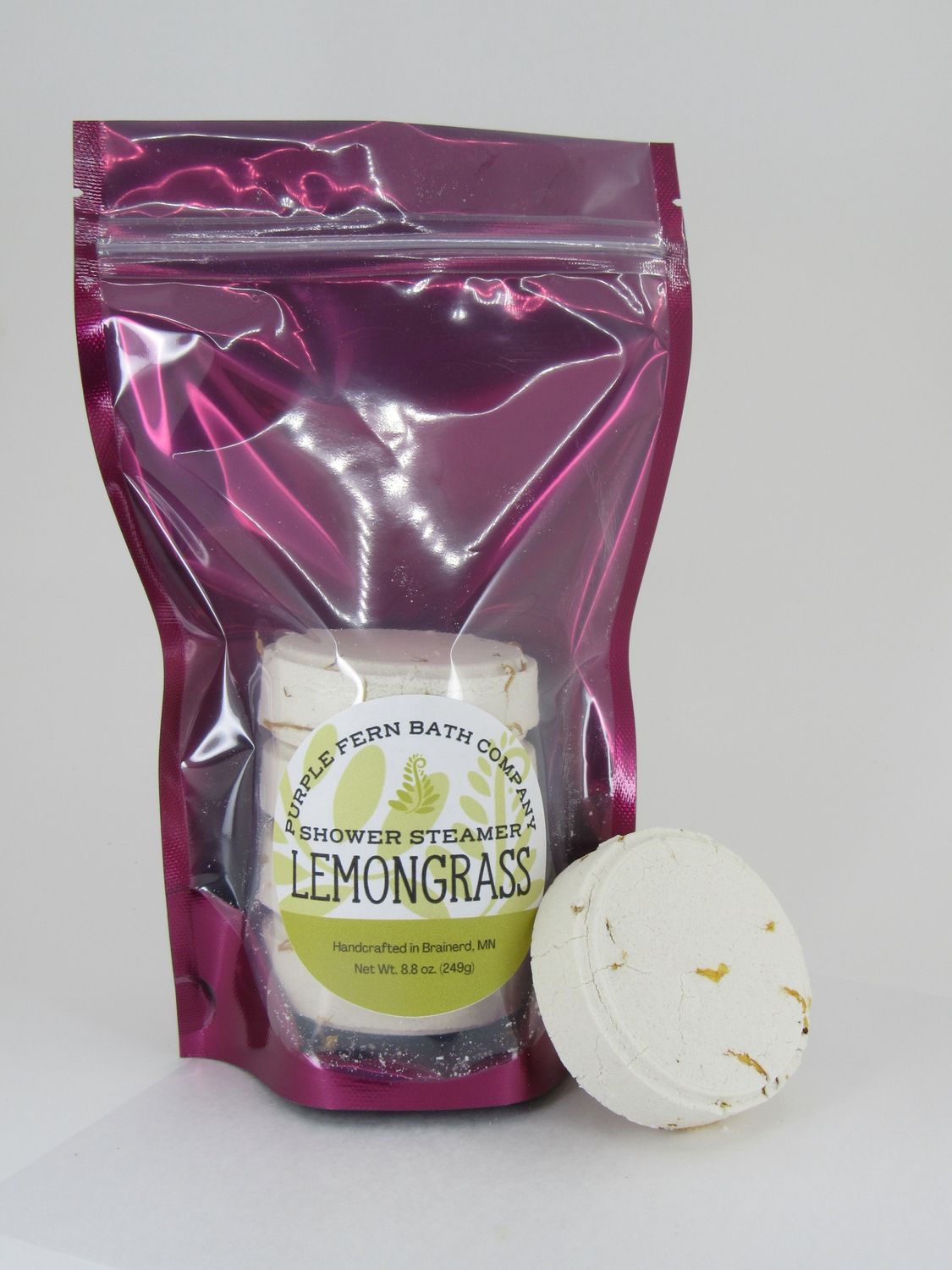 Purple Fern Shower Steamers, scent: Lemongrass