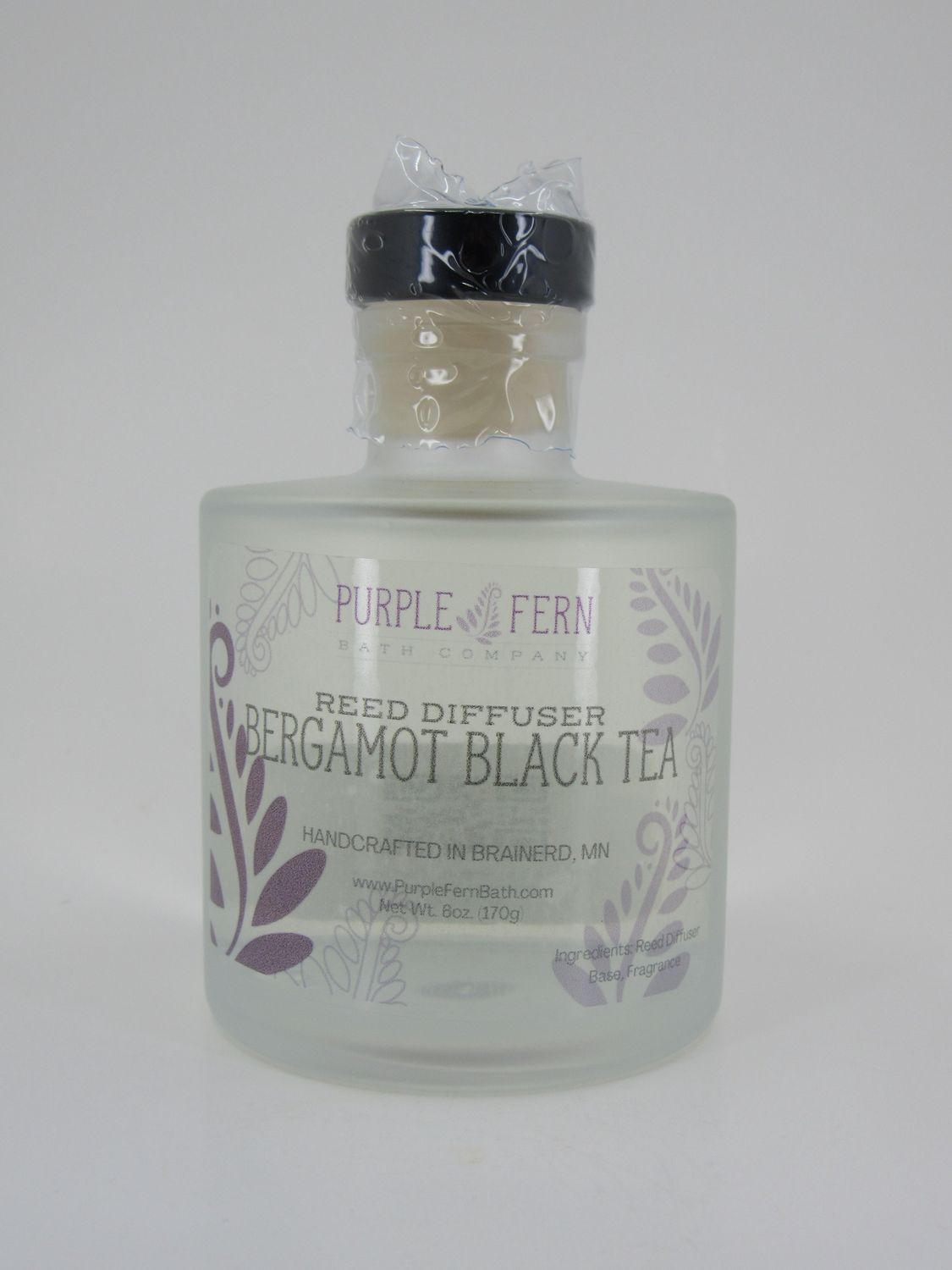 Purple Fern Reed Diffuser, scent: Bergamot Black Tea