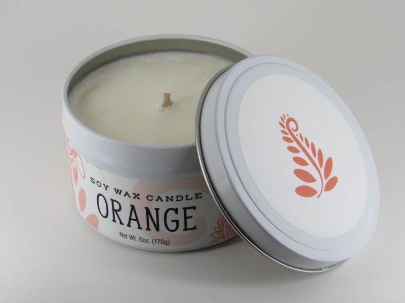 Candle Tin Orange
