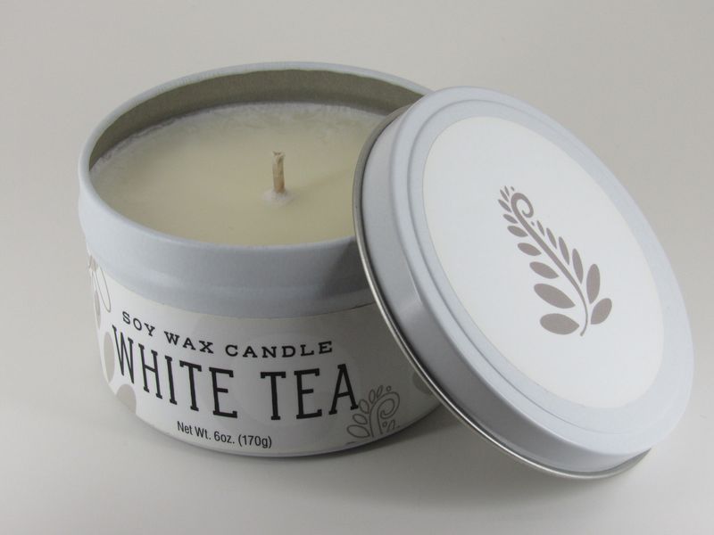Candle Tin White Tea