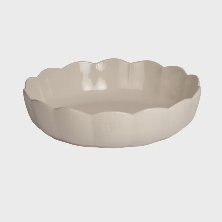 Emile Henry  schaal rond gegolfd 27 cm Argile-Madeleine
