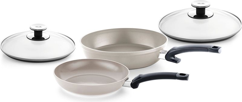 Fissler Ceratal Koekenpannenset met Glasdeksels, Comfort 28cm + Classic 24cm