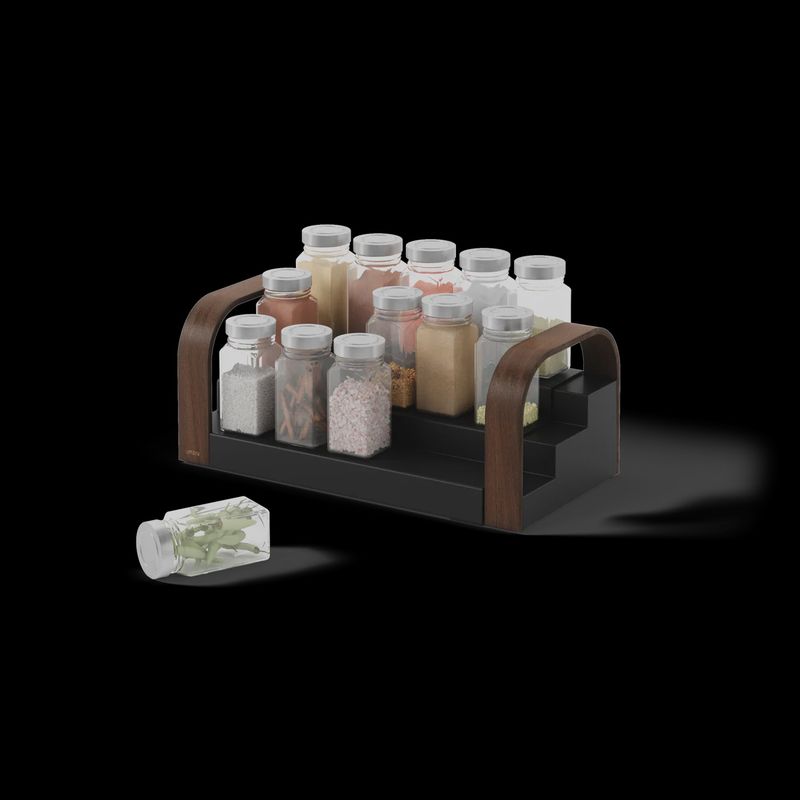 Bellwood Kruidenrek met 3 niveau's- Zwart-Walnoot