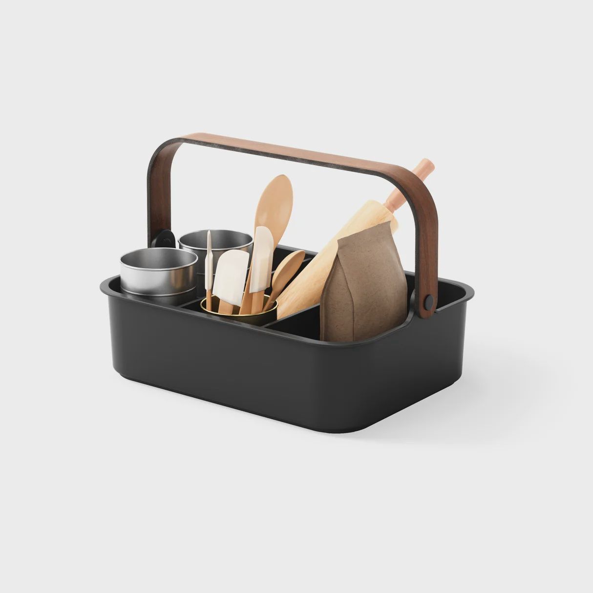 Bellwood Opbergbak Groot- Zwart-Walnoot