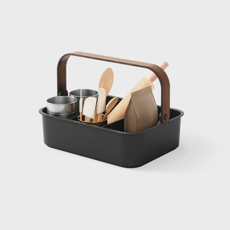 Bellwood Opbergbak Groot- Zwart-Walnoot