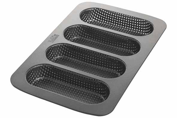 Birkmann bakplaat voor 4 mini stokbrood geperforeerd