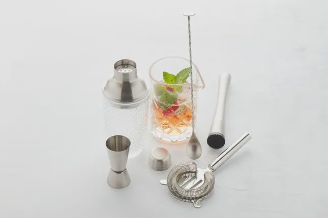 Point Virgule 6-delige Cocktailset uit Glas en RVS
