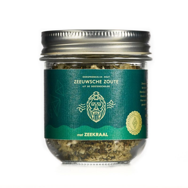 Zeewuse Zoute met zeekraal in glazen pot