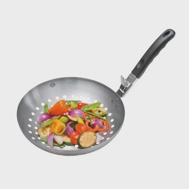GEFU - Groente Wok - BBQ - Ø 28 cm - met afneembare steel
