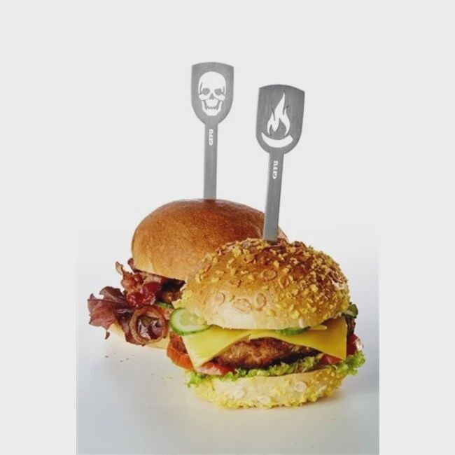 Gefu Hamburgerspiesjes TORRO, 2 st. "hoofd/vlam"