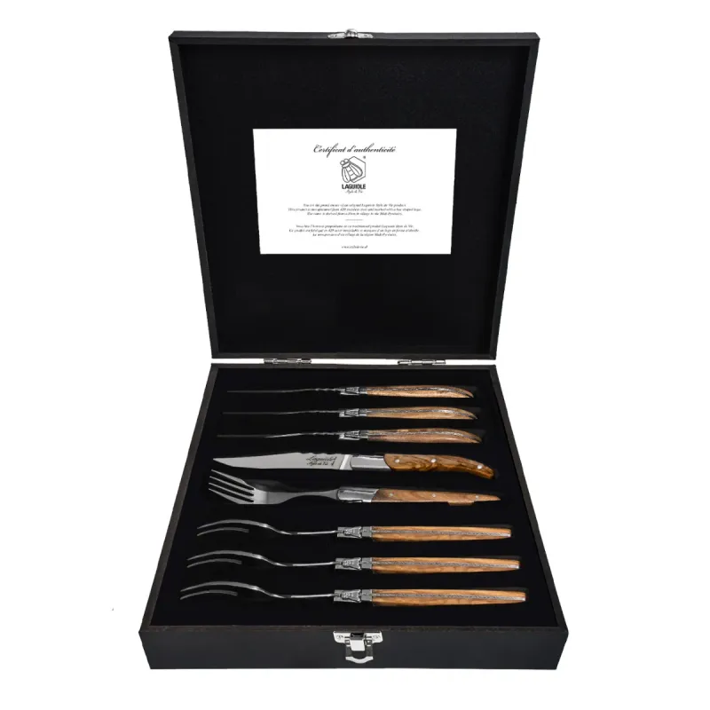 Laguiole Style de Vie Couvert Luxury Line - Mini -Set van 8 - Olijfhout