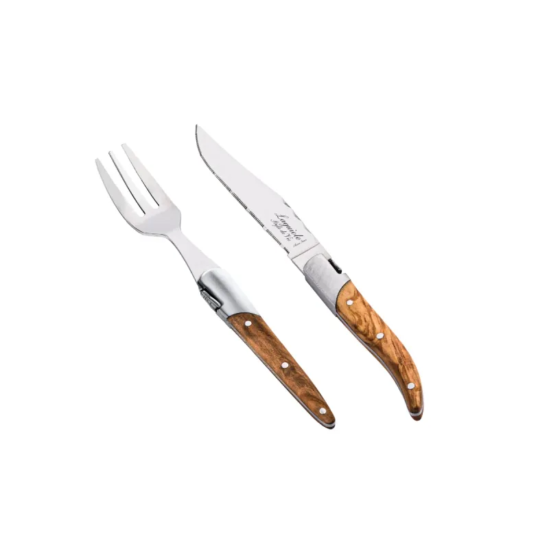Laguiole Style de Vie Couvert Luxury Line - Mini -Set van 8 - Olijfhout