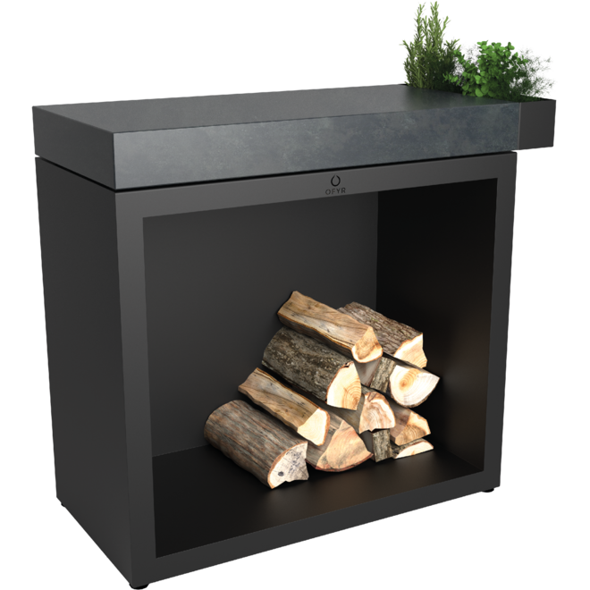 OFYR Butcher Block Storage Black Ceramic
