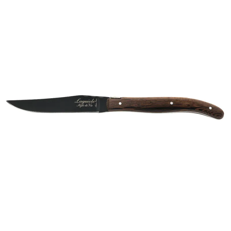 Laguiole Style de VieSteakme ssen Luxury Line - Set van 6 - Wengé Zwart