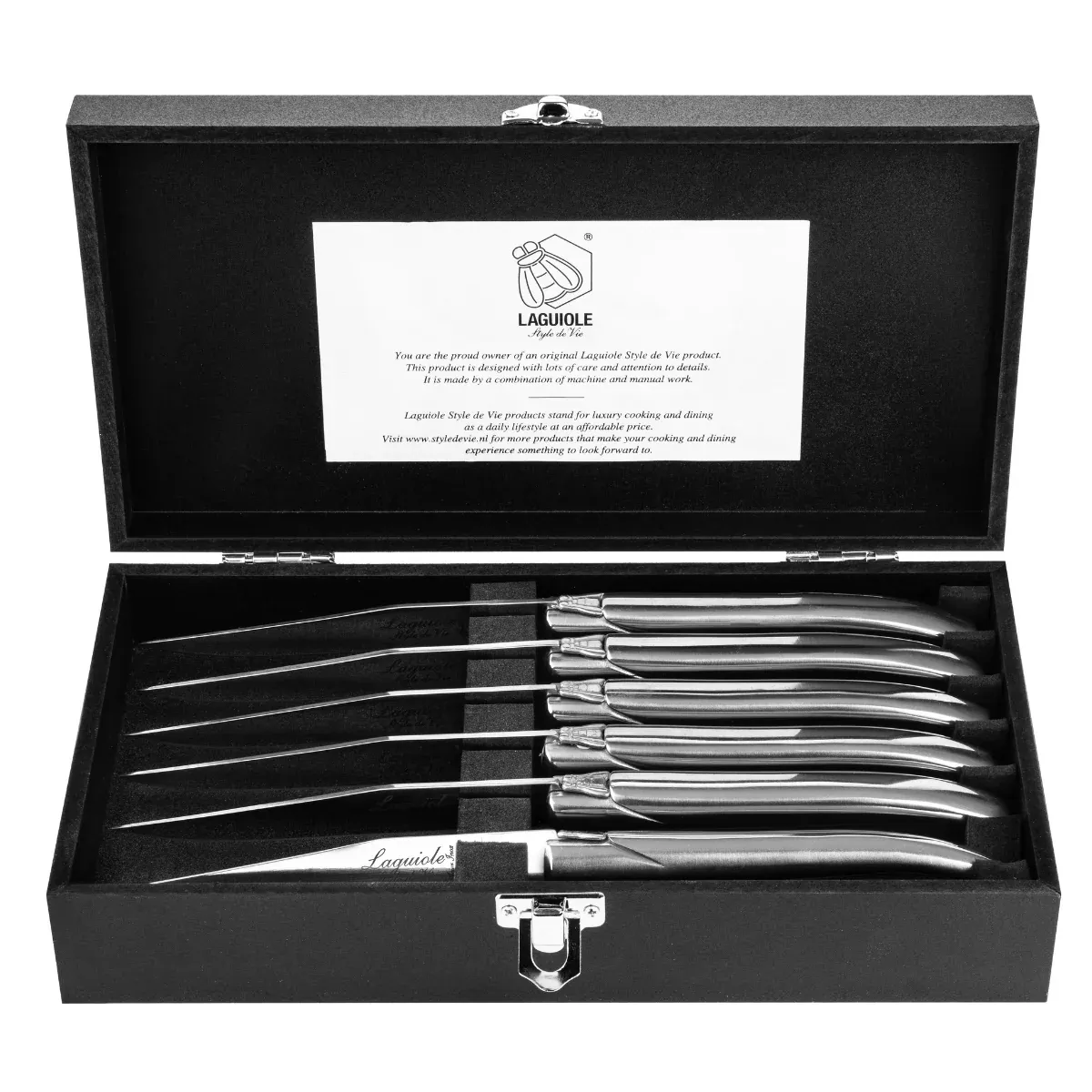 Laguiole Style de Vie Steakmessen Luxury Line - Set van 6 - RVS