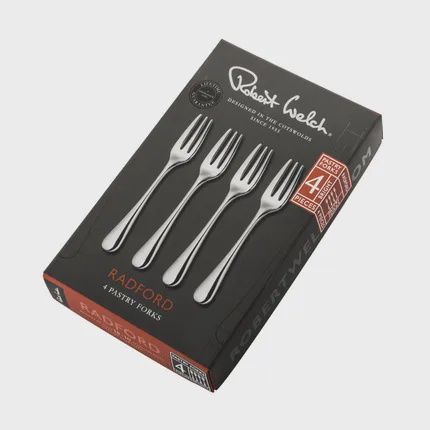 Robert Welch Radford set van 4 taartvorken uit rvs 16.3cm