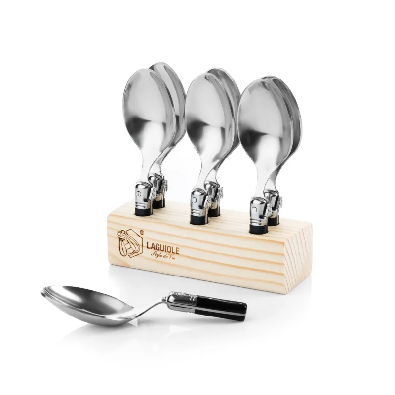 Laquiole  Style de Vie Amuse Lepels Premium Line - Set van 6 - Zwart