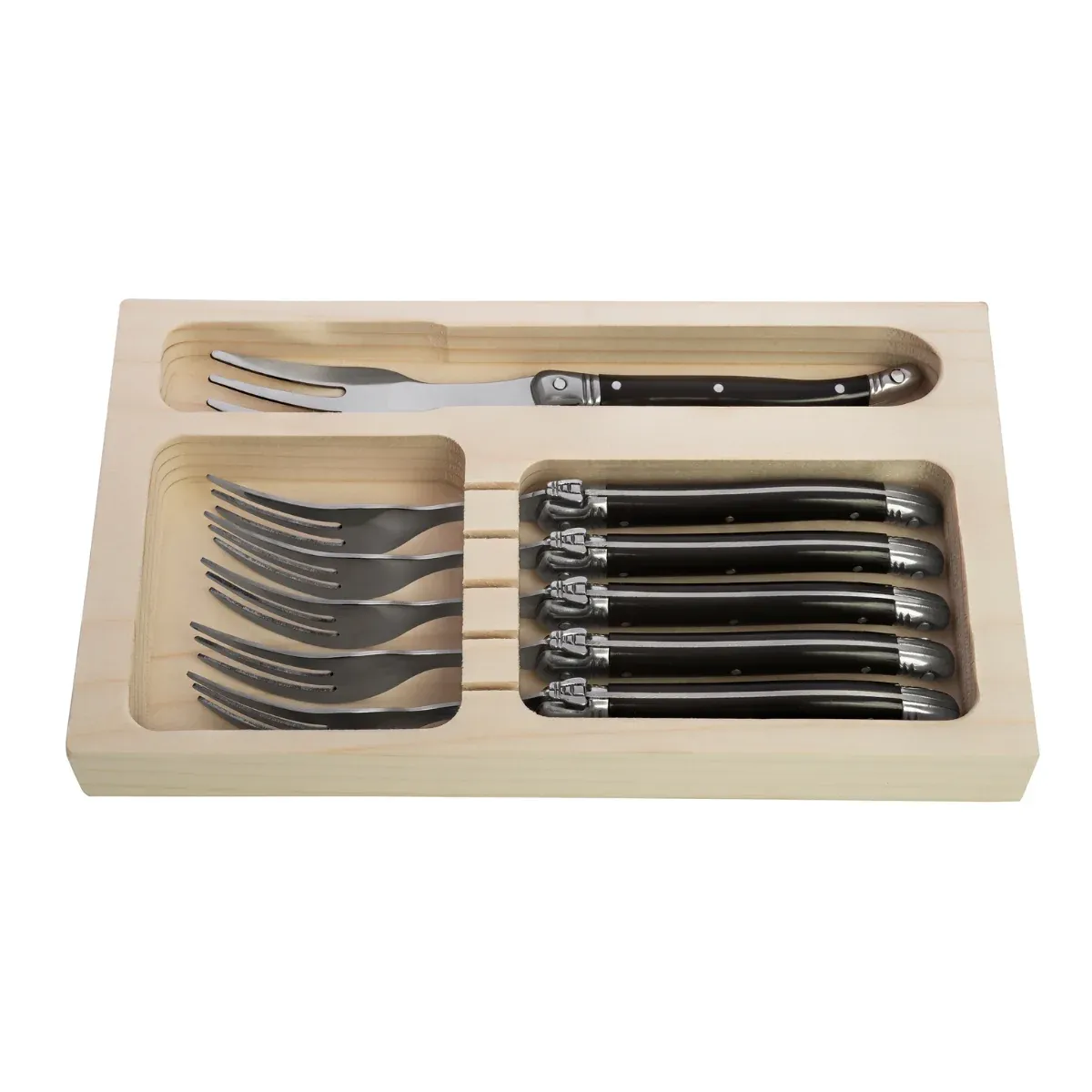 LaGuiole Taartvorken Zwart- set 6 stuks
