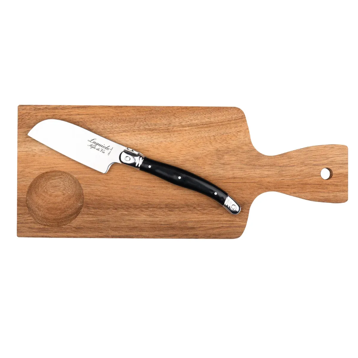 Santoku Kaasmes Premium Line met Serveerplank - Acacia