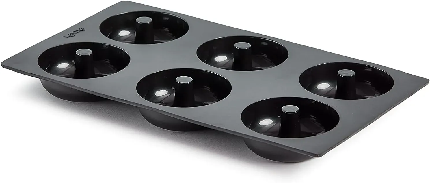 Lekue Bakvorm silicone  voor 6 Donuts -zwart