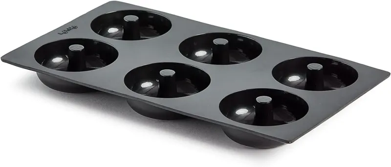 Lekue Bakvorm silicone  voor 6 Donuts -zwart