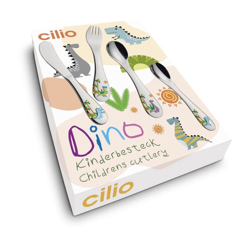 Cilio Kinderbestekset DINO 4-delig