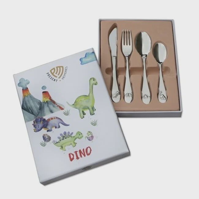 PM Kinderbestek 4-delig Dino RVS 18/10