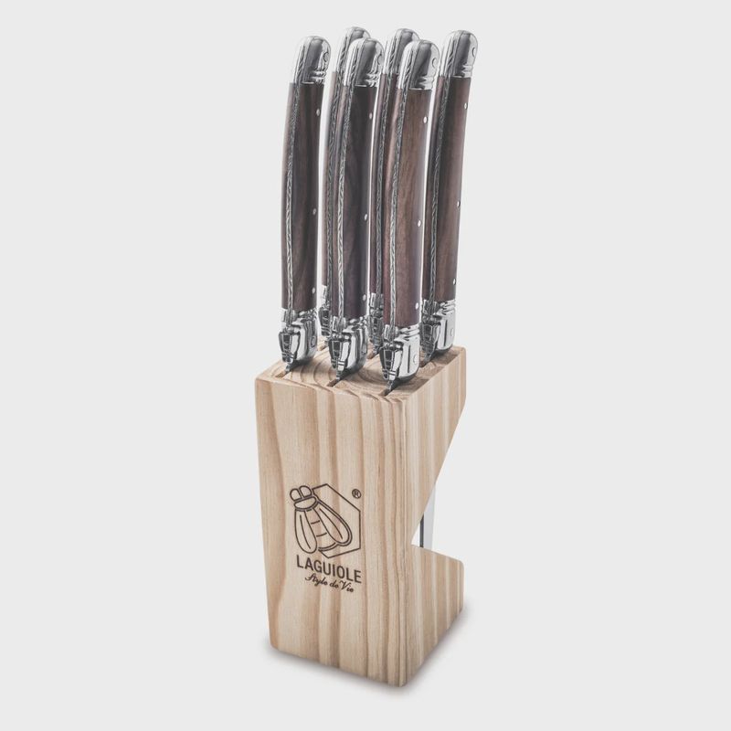 Laguiole Steakmessen set Premium Line 6 st. - Donker Hout