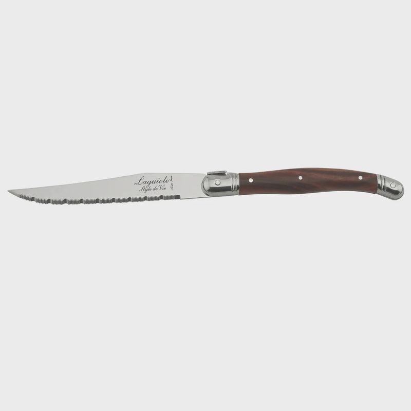 Laguiole Steakmessen set Premium Line 6 st. - Donker Hout