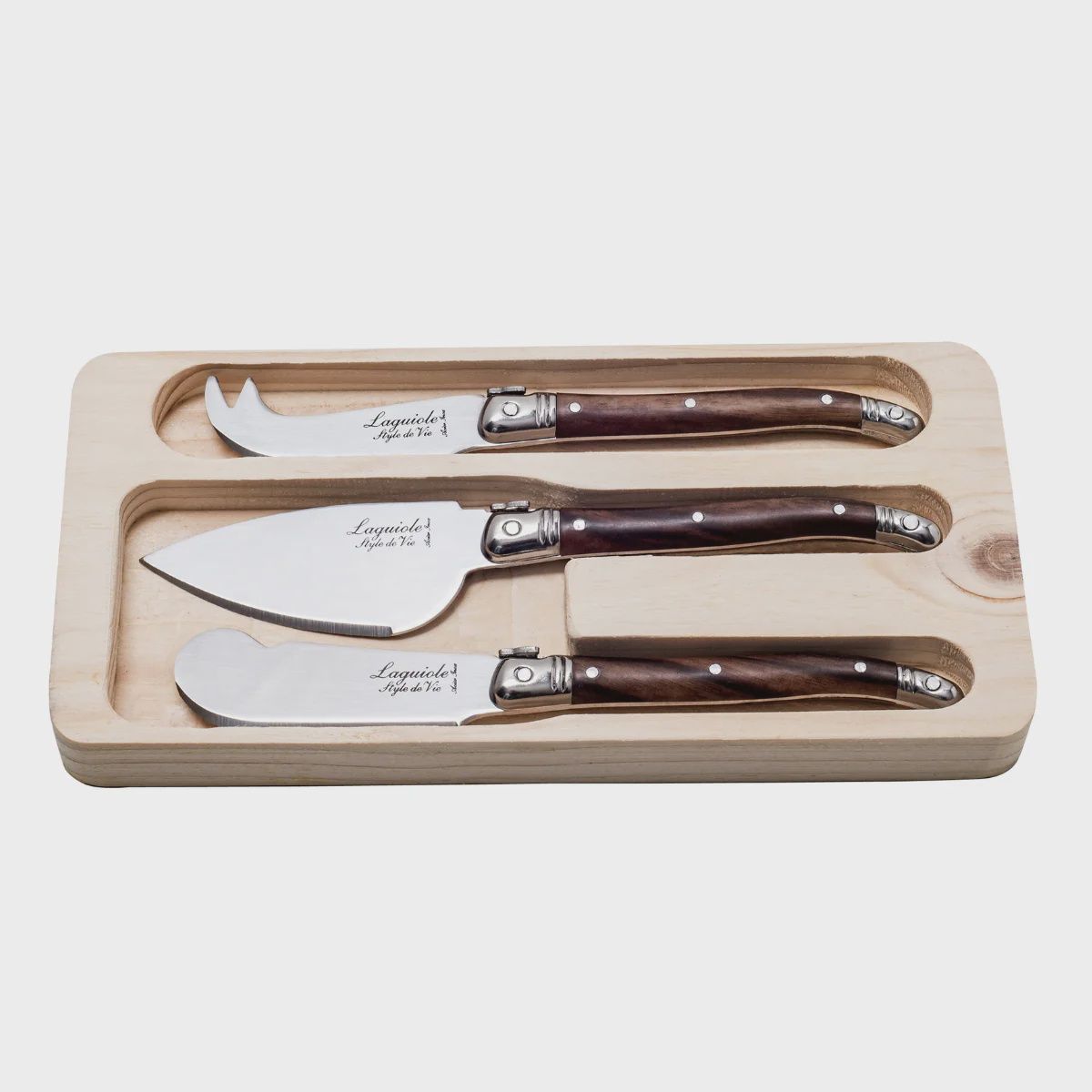Styldevie Kaasmessenset Premium Line - Set van 3 - Donker Hout